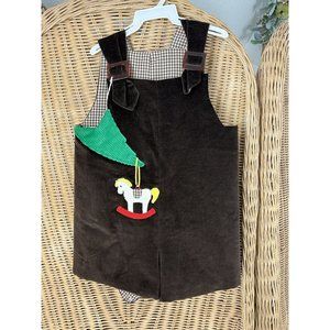 Vintage They And Me Reversible Boys Jumper Snap Rocking Horse Stripes